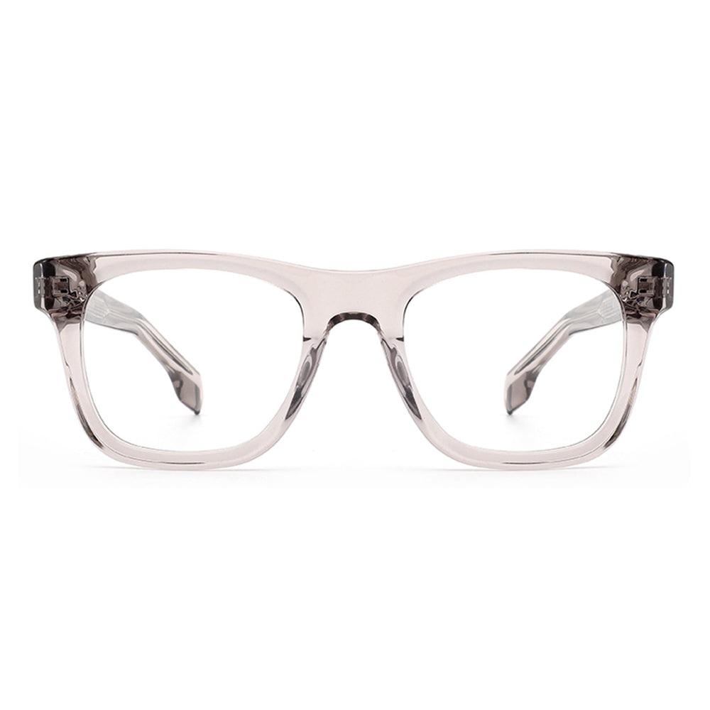 MiGAFAS E4430 Gray acetate rectangle eyeglasses front view