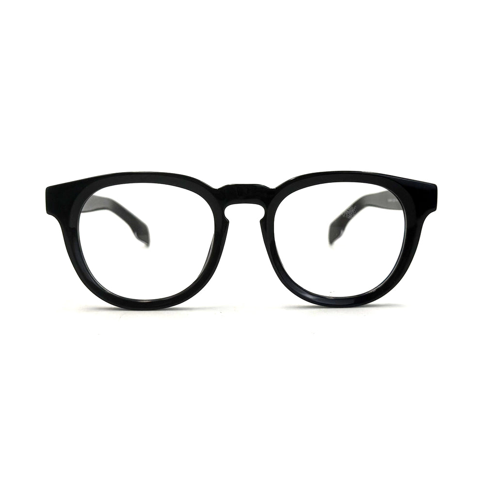 MiGAFAS QSZ5616 Black acetate Boston eyeglasses,front view