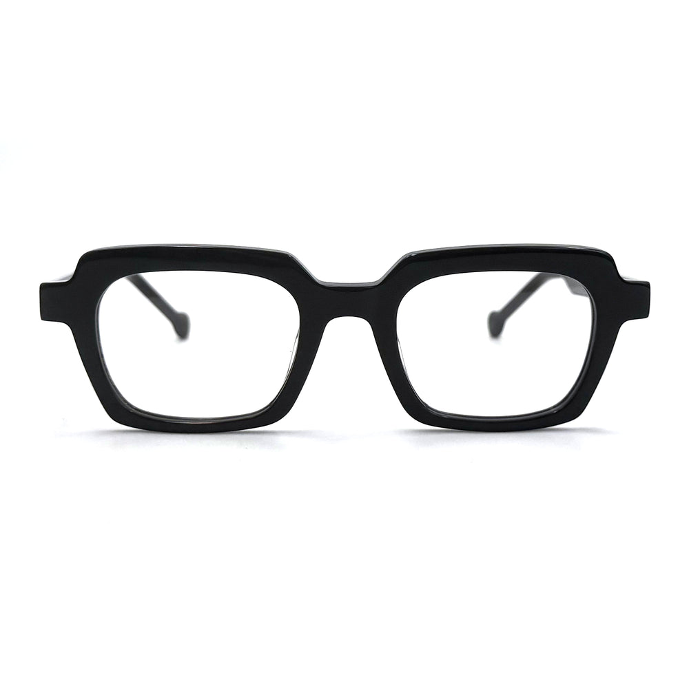 MiGAFAS CRM5140 black square acetate prescription eyeglasses, front view