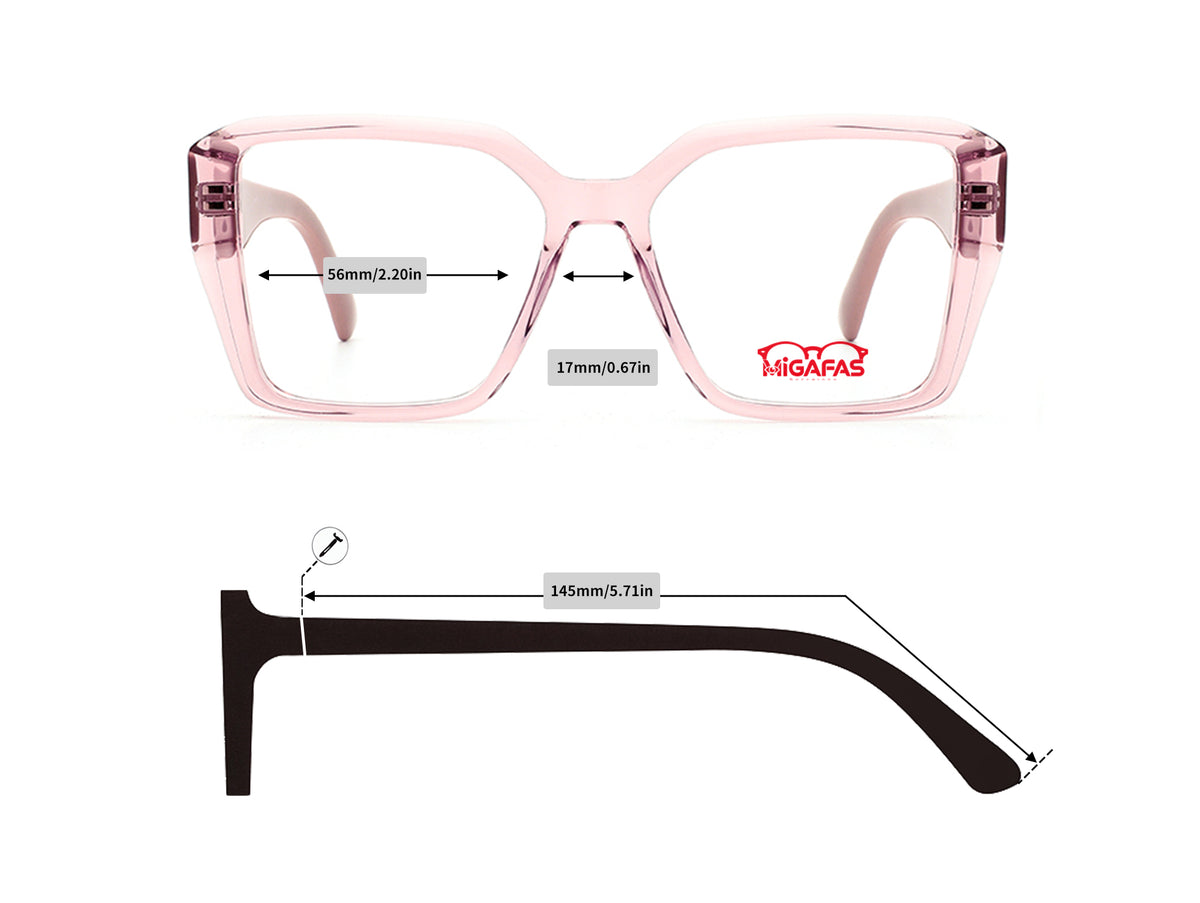 Butterfly Acetate Eyeglasses - E3898 frame measurements