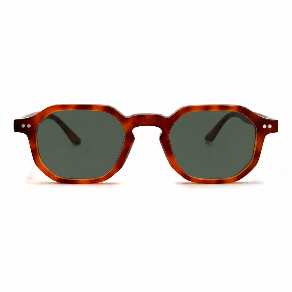 MiGAFAS F6879S Havana Wellington acetate sunglasses, front view