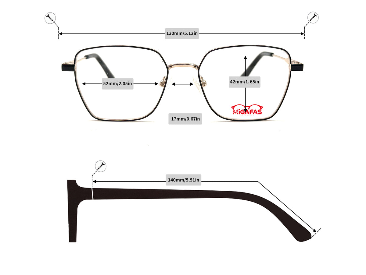 Rectangle Metal Sunglasses - XK4715S frame measurements