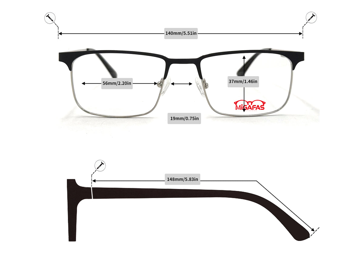 Rectangle Stainless Steel Sunglasses - XK4763S frame measurements