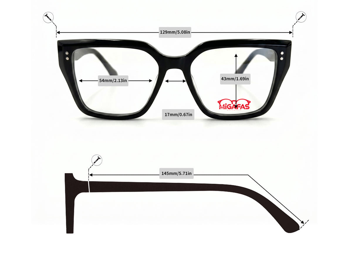 Butterfly Acetate Eyeglasses - F0320 frame measurements