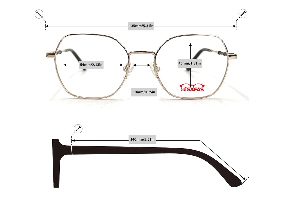 Geometric TR90 Eyeglasses - XK4758C frame measurements