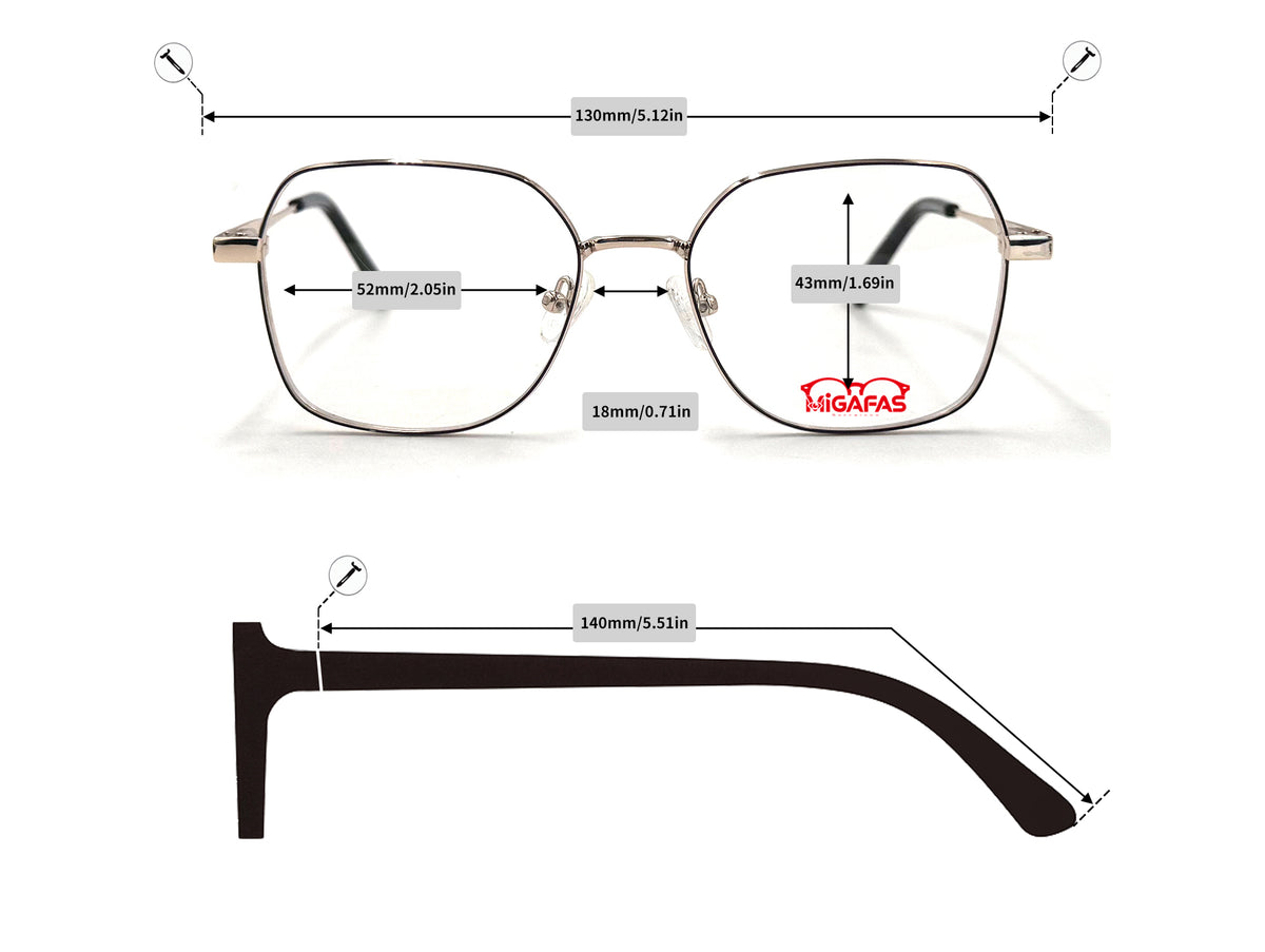 Square Metal Sunglasses - XK4717S frame measurements