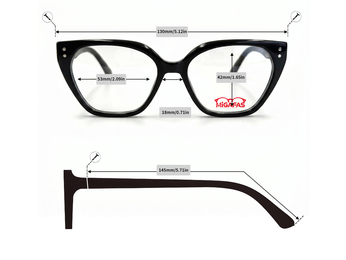Cat Eye Acetate Sunglasses - F0104S frame measurements