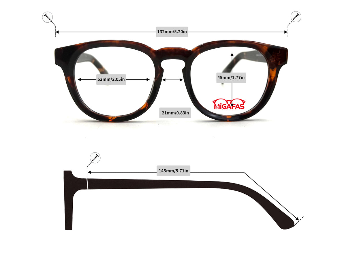 Round Acetate Sunglasses - QSZ5616S frame measurements