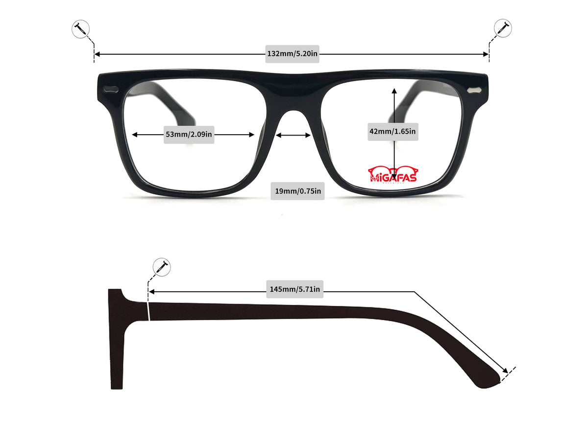 Wellington Acetate Sunglasses - QSZ5819S frame measurements