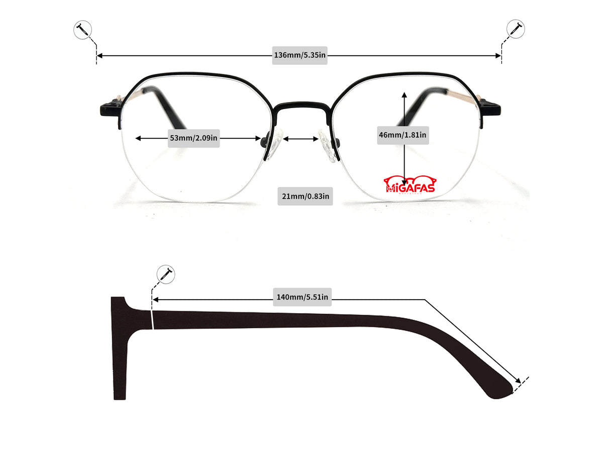 Round Metal Sunglasses - XK4767S frame measurements