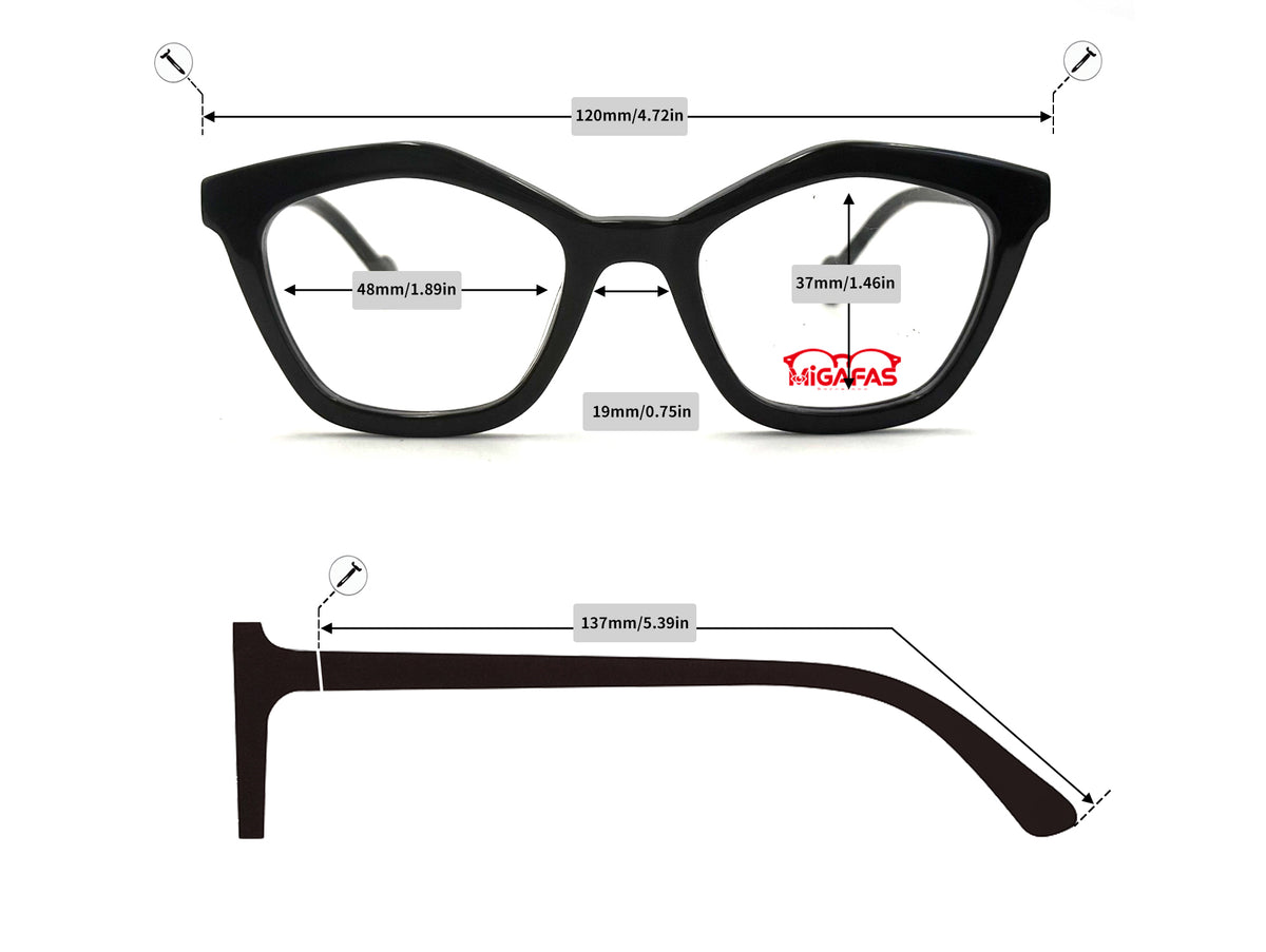 Cat Eye Acetate Sunglasses - CRM5152S frame measurements