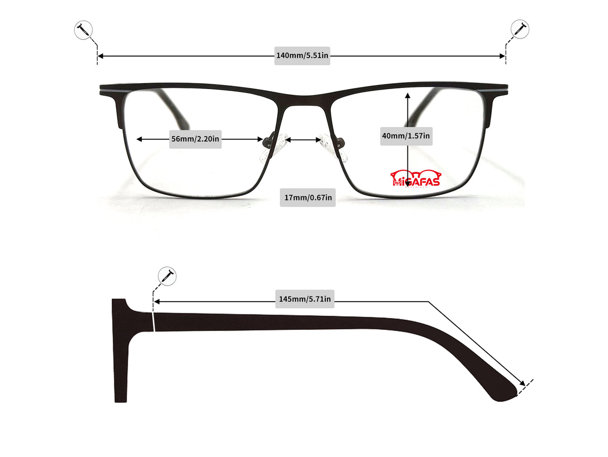 Browline Stainless Steel Sunglasses - XK4765S frame measurements