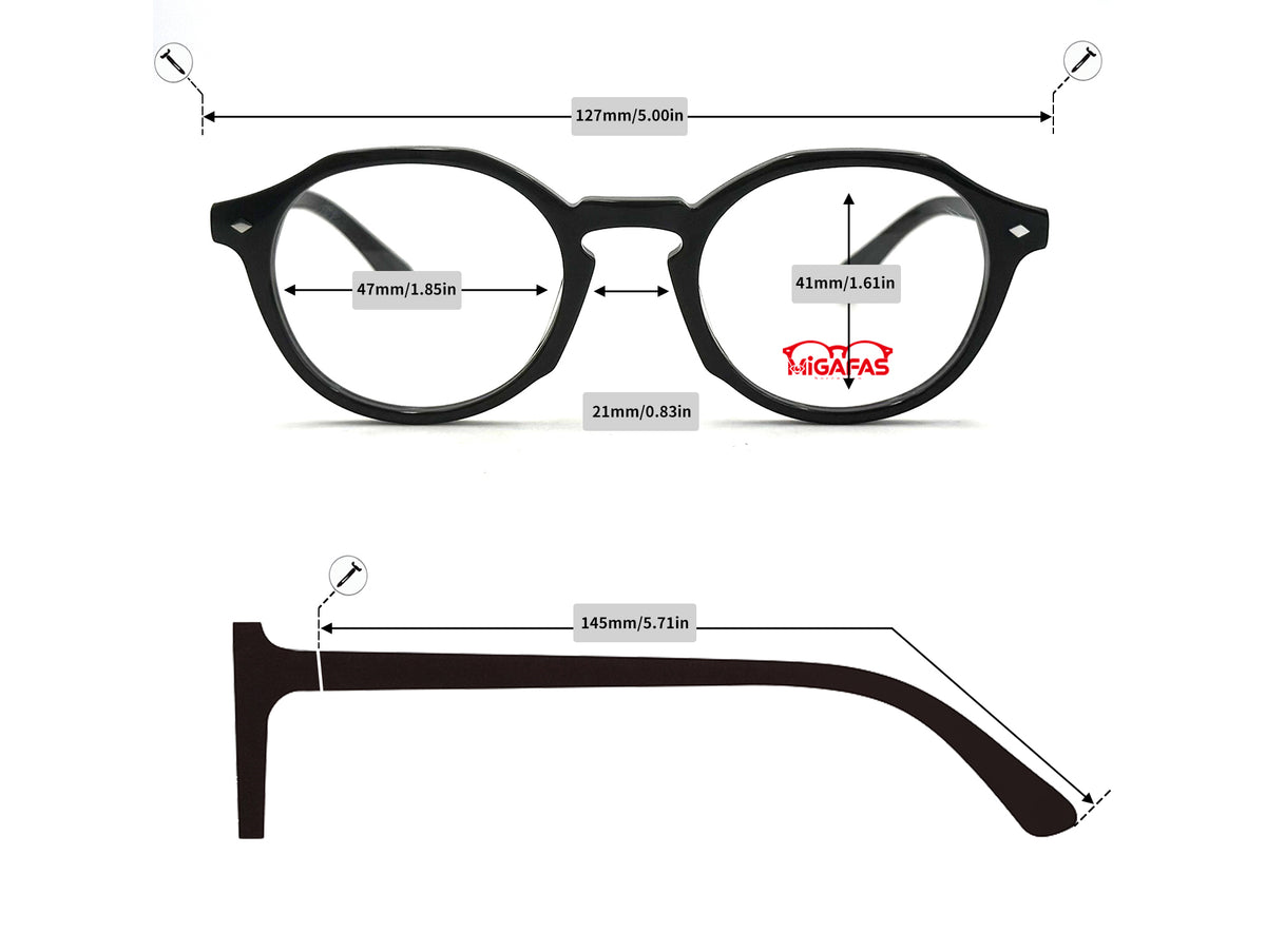 Boston Acetate Eyeglasses - CRM5150 frame measurements