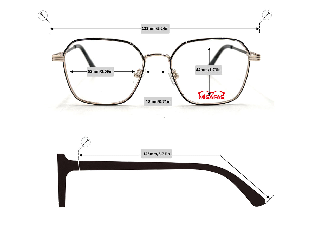 Butterfly Metal Eyeglasses - XK4768 frame measurements