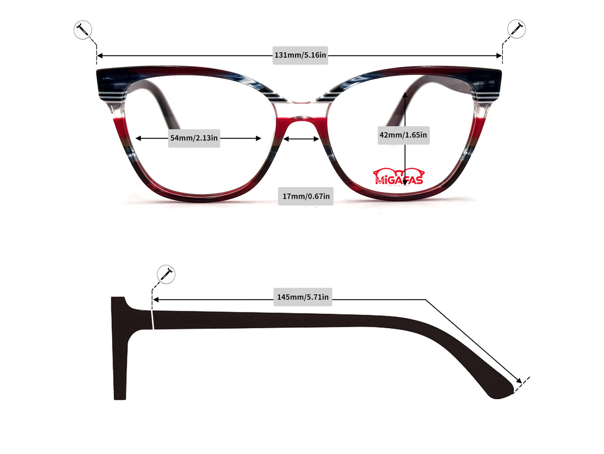 Butterfly Acetate Sunglasses - EO3247S frame measurements