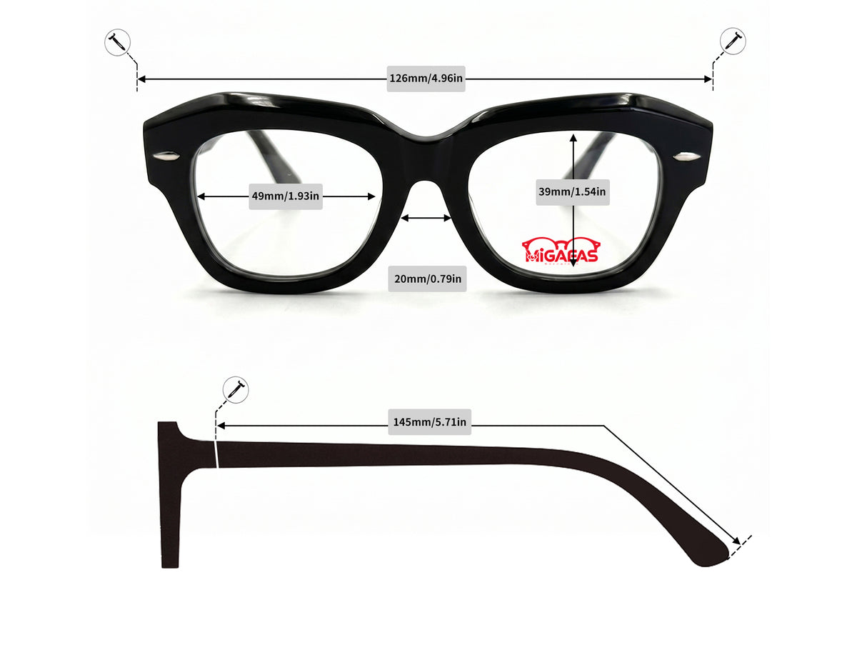 Butterfly Acetate Eyeglasses - FR6912 frame measurements