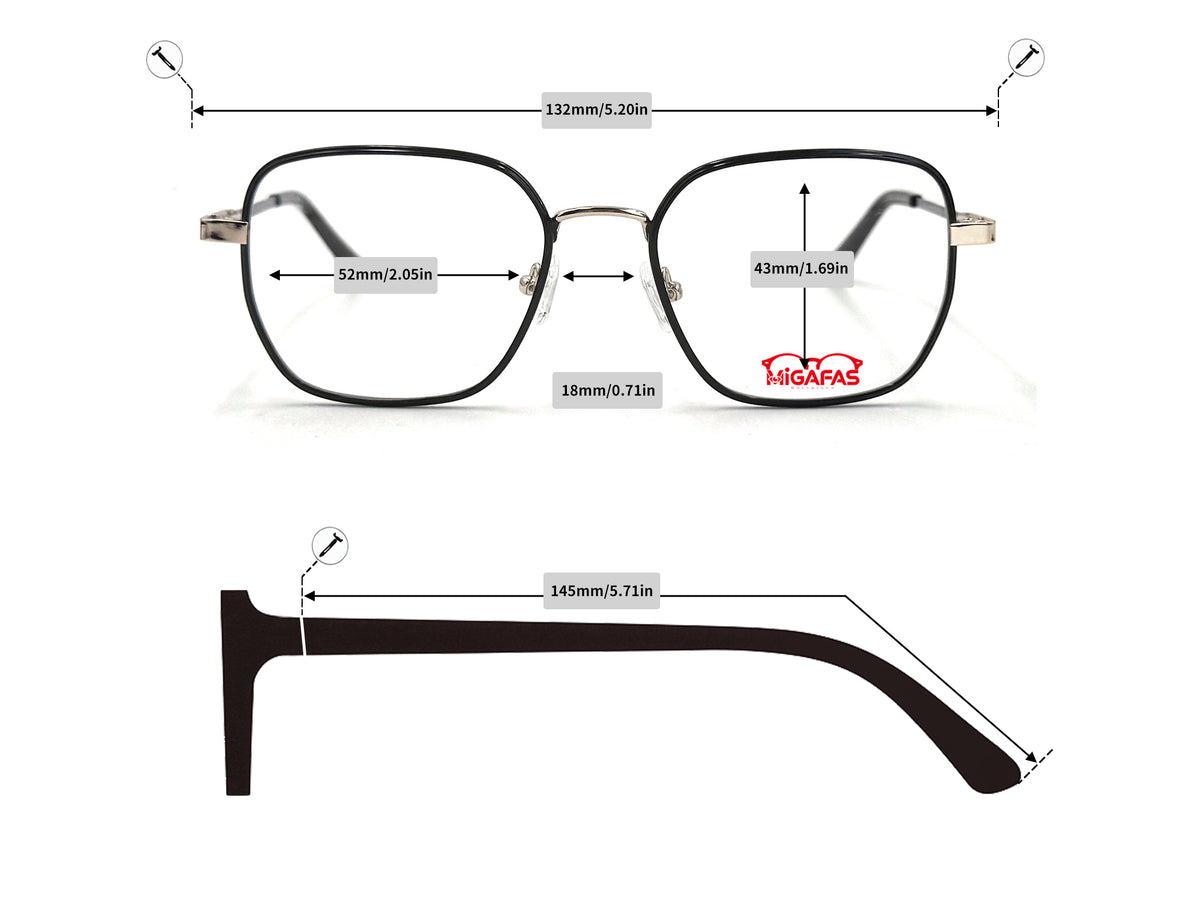 Geometric TR90 Eyeglasses - XK4769 frame measurements