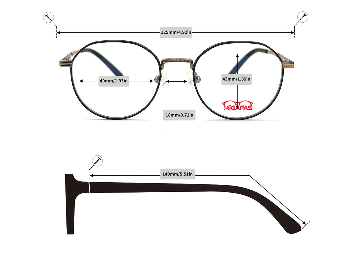Crown Panto Titanium Eyeglasses - ZR4217 frame measurements