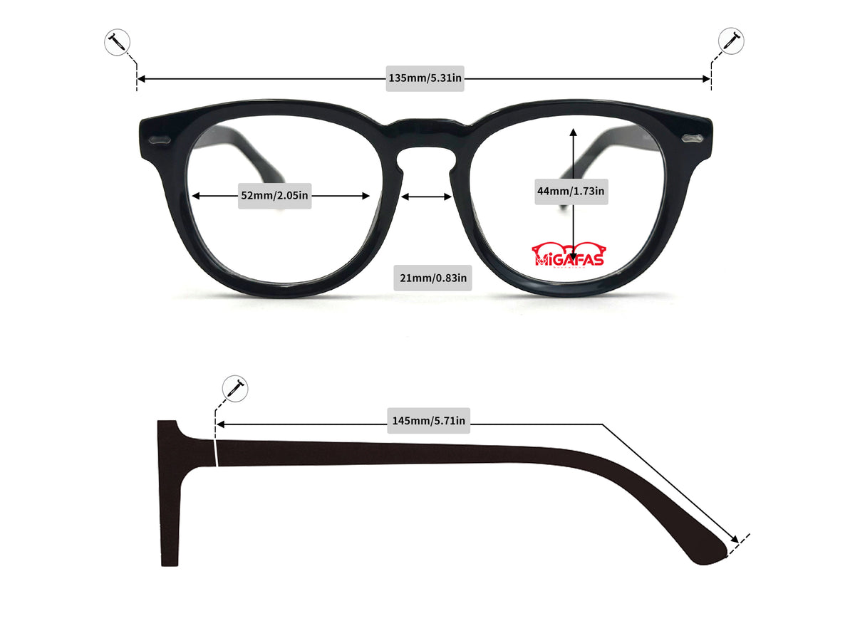 Boston Acetate Eyeglasses - QSZ5818 frame measurements