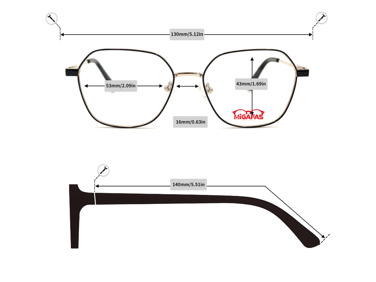 Square Metal Sunglasses - XK4713S frame measurements