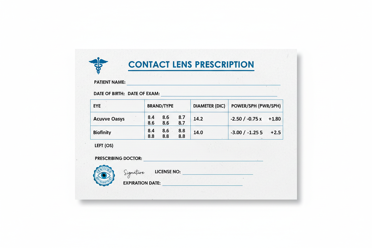 Can I use my contact lens prescription to order eyeglasses?