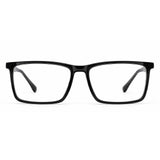 MiGAFAS E4436 Black square acetate prescription eyeglasses, front view