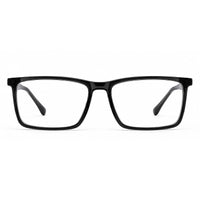 MiGAFAS E4436 Black square acetate prescription eyeglasses, front view