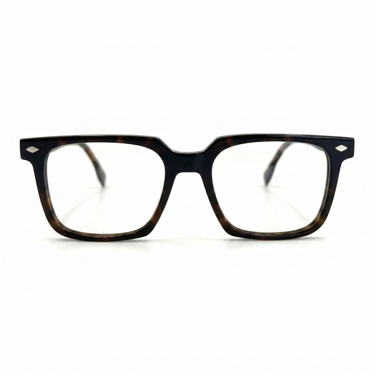 MiGAFAS F0131 Havana square acetate prescription eyeglasses, front view