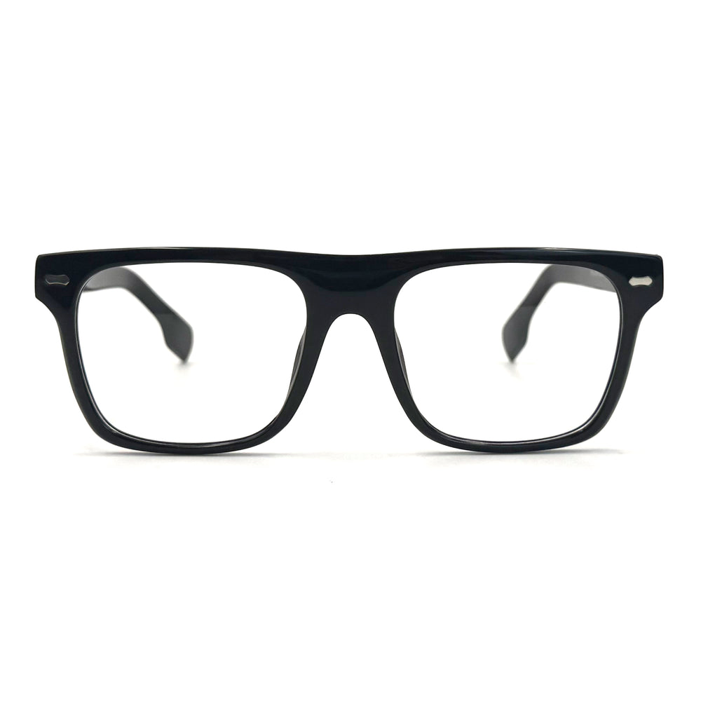MiGAFAS QSZ5819 Black Wellington acetate prescription eyeglasses, front view