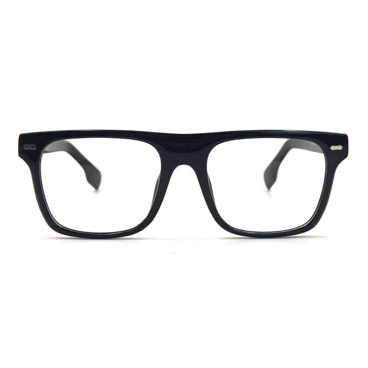 MiGAFAS QSZ5819 Black Wellington acetate prescription eyeglasses, front view
