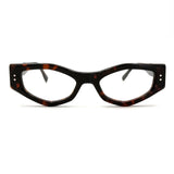 MiGAFAS F0187 Havana cat-eye acetate prescription eyeglasses, front view