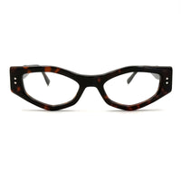 MiGAFAS F0187 Havana cat-eye acetate prescription eyeglasses, front view