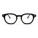 MiGAFAS F6042 Black round acetate prescription eyeglasses, front view