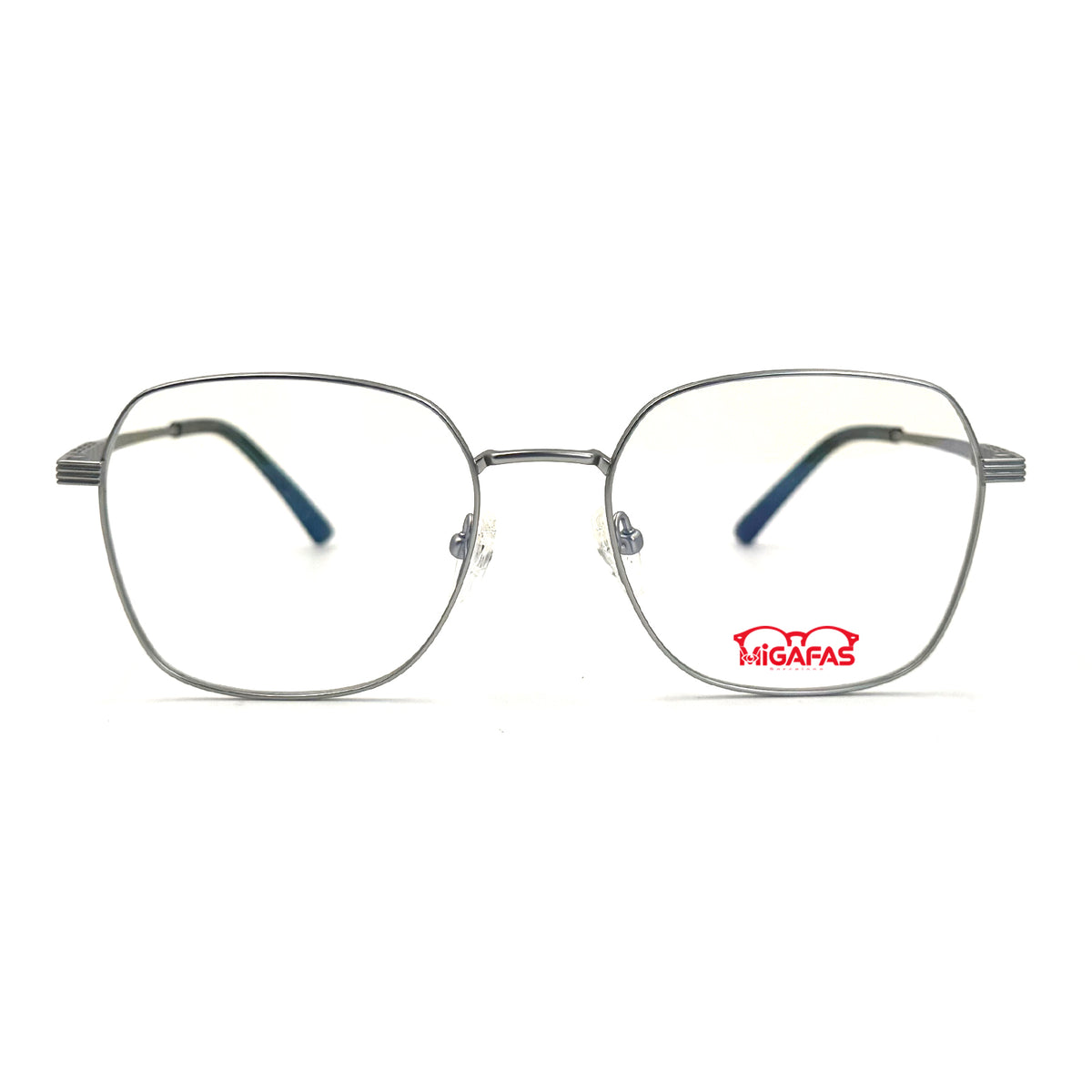 MiGAFAS ZR4313 Silver butterfly titanium prescription eyeglasses, front view