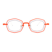 MiGAFAS 87962 polygonal acetate prescription eyeglasses, front view