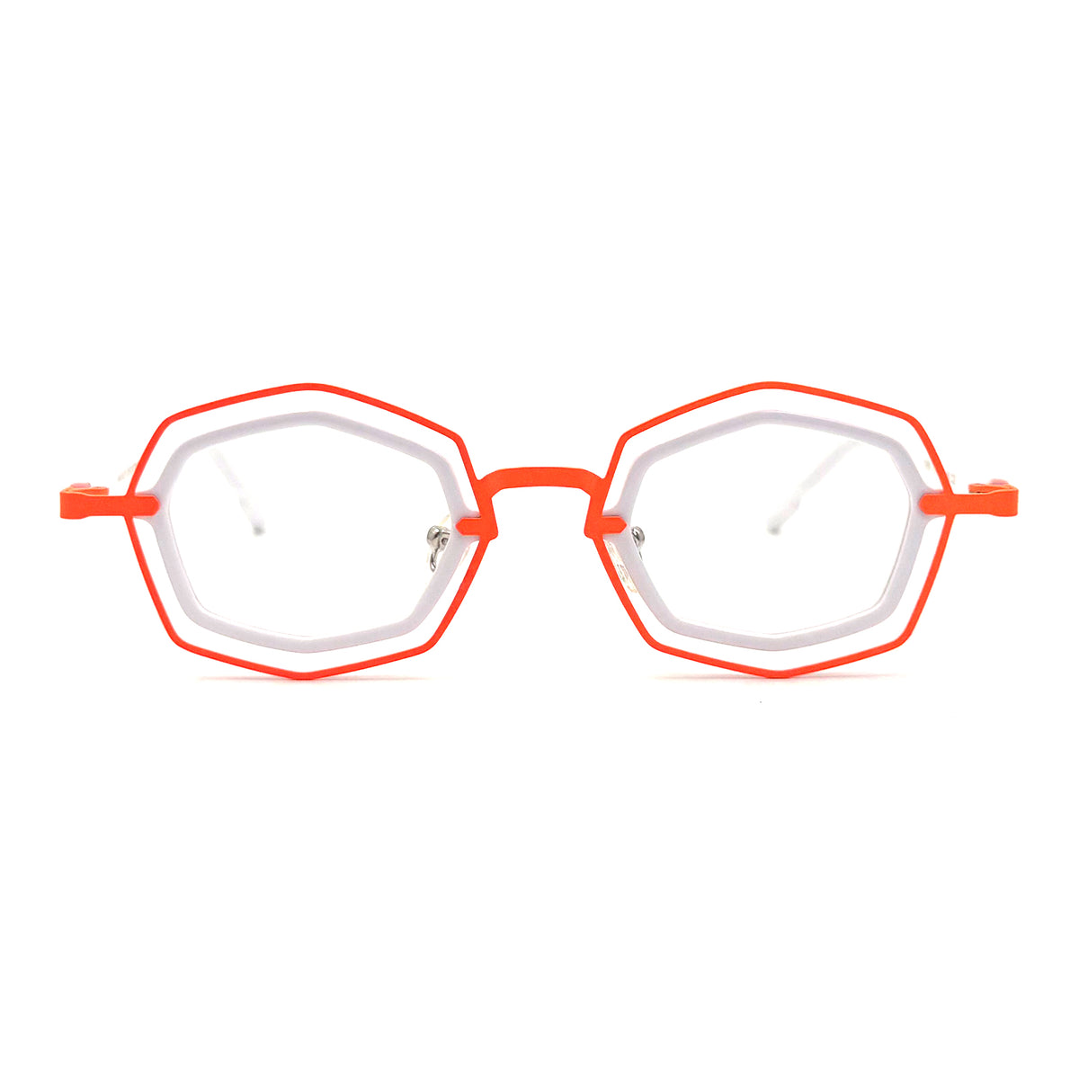 MiGAFAS 87962 polygonal acetate prescription eyeglasses, front view