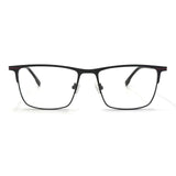 MiGAFAS XK4765 Brown Metal browline eyeglasses front view