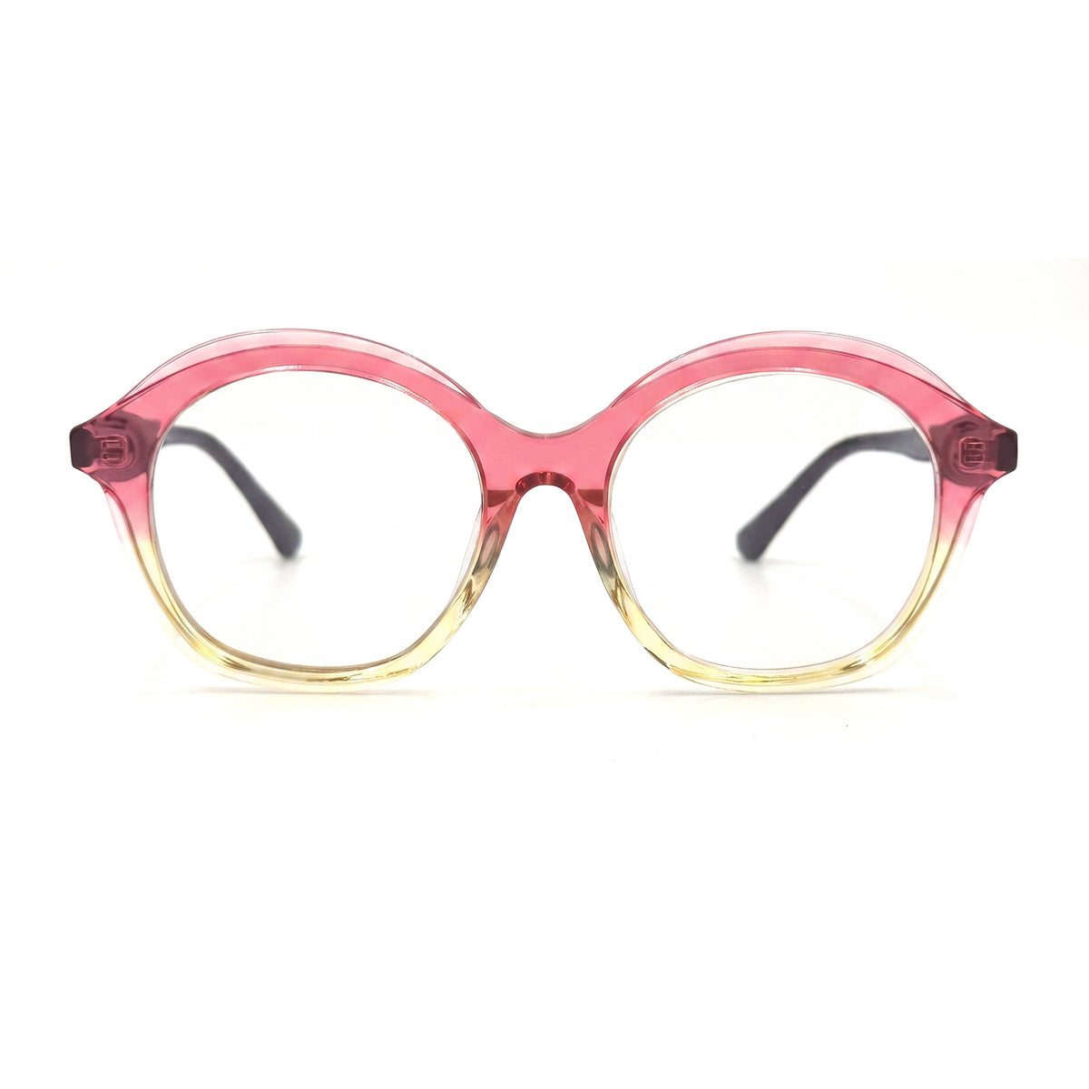 MiGAFAS 87038 round acetate prescription eyeglasses, front view