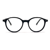 MiGAFAS EG3316 black Boston acetate prescription eyeglasses, front view