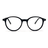 MiGAFAS EG3316 black Boston acetate prescription eyeglasses, front view