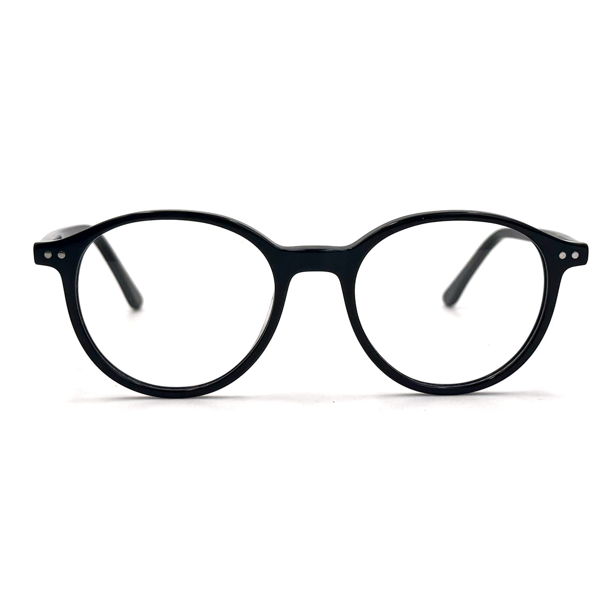MiGAFAS EG3316 black Boston acetate prescription eyeglasses, front view