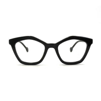 MiGAFAS CRM5152 Black acetate butterfly cat-eye eyeglasses front view
