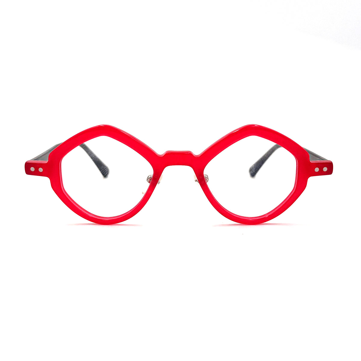 MiGAFAS 87918 polygonal acetate prescription eyeglasses, front view