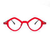 MiGAFAS 87918 polygonal acetate prescription eyeglasses, front view