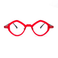 MiGAFAS 87918 polygonal acetate prescription eyeglasses, front view