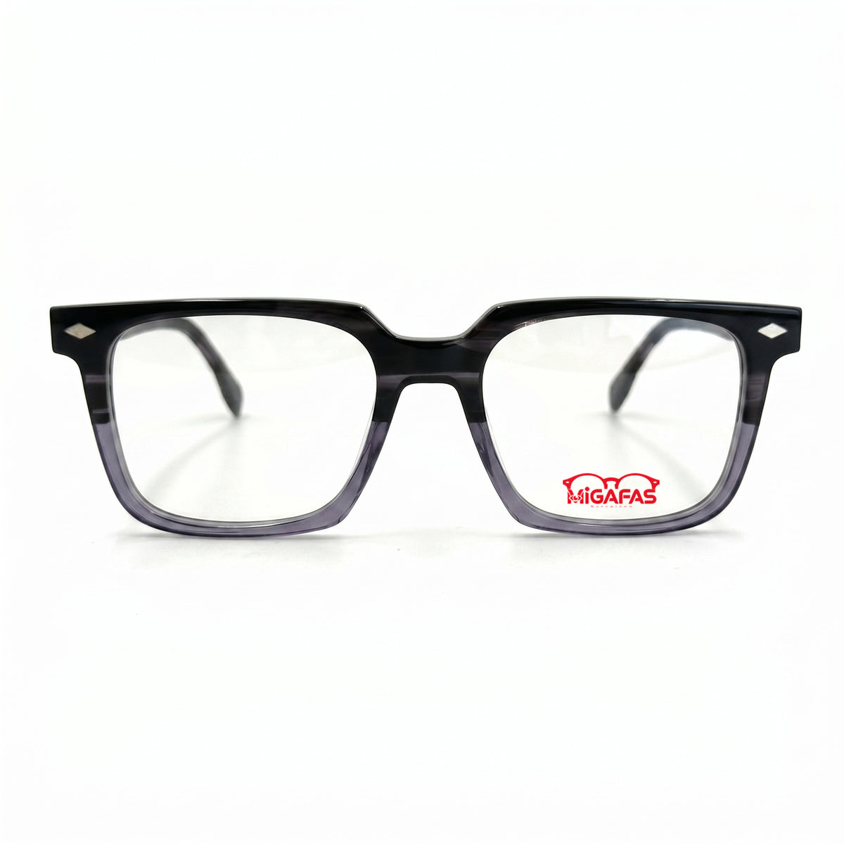 MiGAFAS F0131 square acetate prescription eyeglasses, front view
