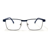 MiGAFAS XK4737 Navy stainless steel browline eyeglasses front view
