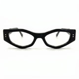 MiGAFAS F0187 Black cat-eye acetate prescription eyeglasses, front view