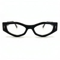 MiGAFAS F0187 Black cat-eye acetate prescription eyeglasses, front view
