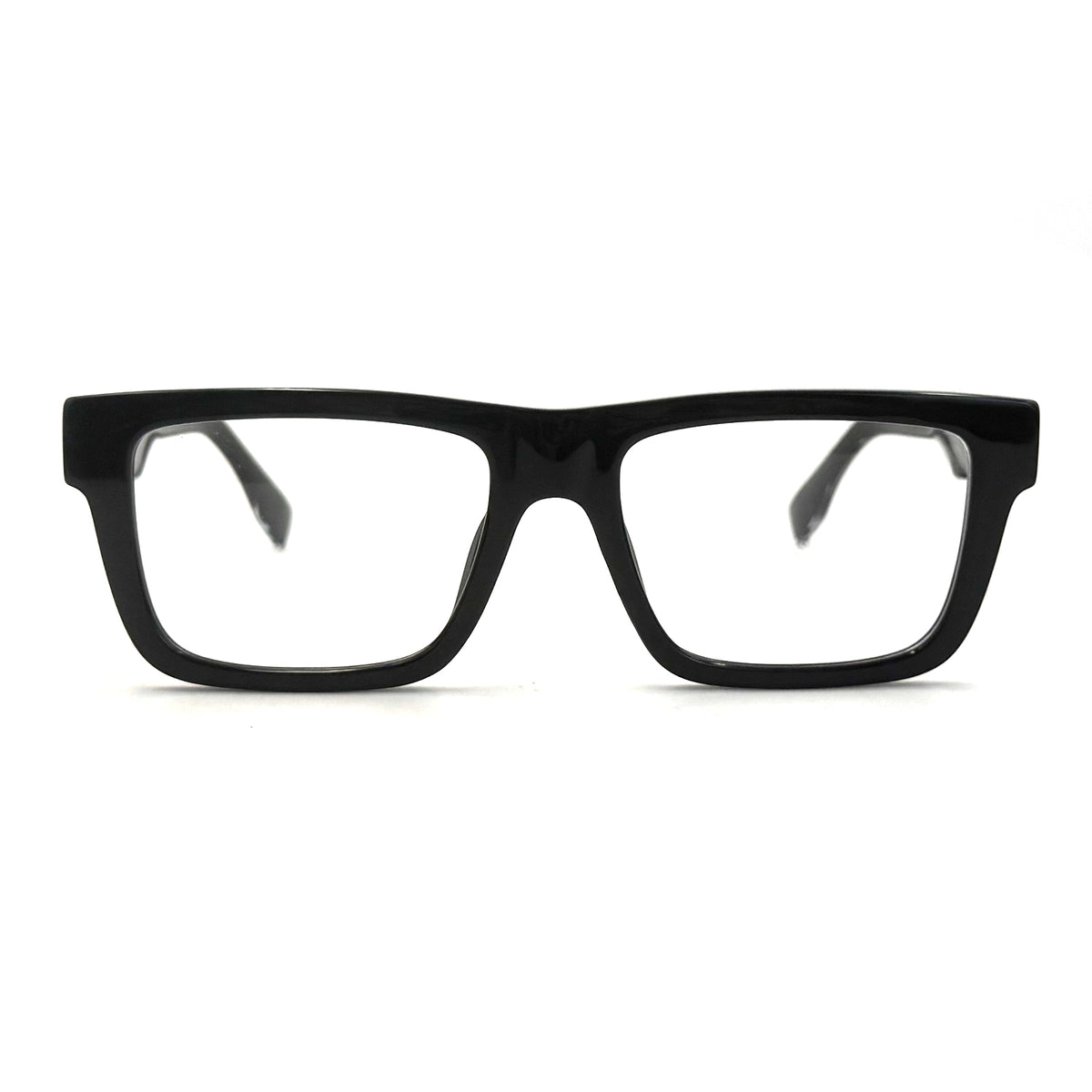MiGAFAS QSZ5612 black rectangular acetate prescription glasses, front view